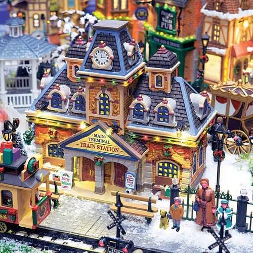 Lemax Village Collection - Main Terminal Train Station #75194 | Charming Holiday Decor Piece