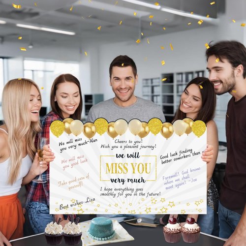 Large Good Luck Finding Better Coworkers Than Us Farewell Greeting Card，Black Gold Jumbo We Will Miss You Goodbye Good Luck Retirement Going Away Card for Coworker Friend，Gifts for Colleague Leaving