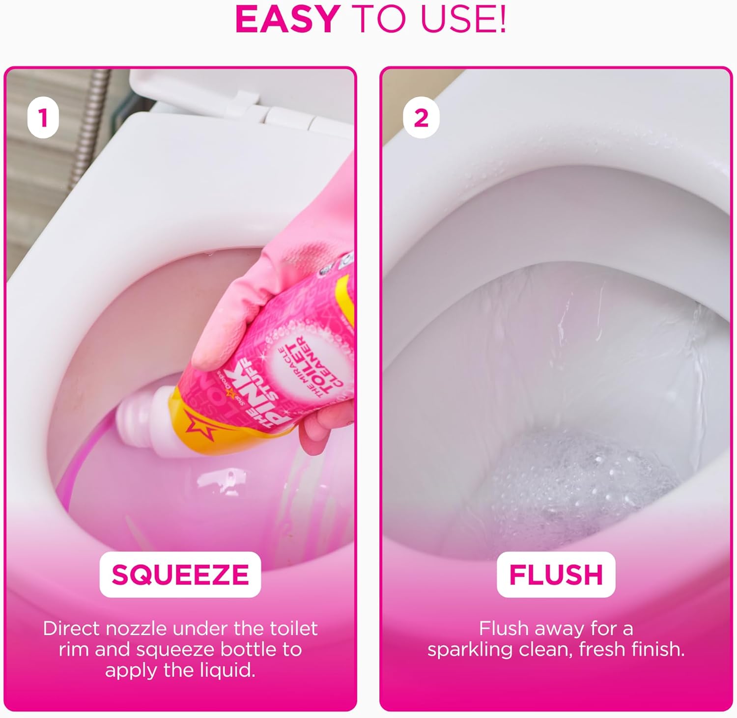 The Pink Stuff Miracle Toilet Cleaner - Powerful Stain-Removing Gel for Sparkling Clean Bowls | 750ml