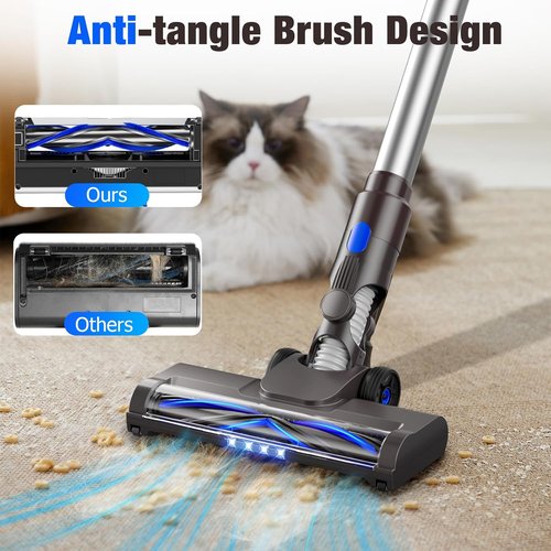 Airdiyaa Cordless Vacuum Cleaner - 40Kpa Powerful Stick Vacuum for Home | 8-in-1 Lightweight Design, 1.5L Dust Cup & Anti-Tangle Feature