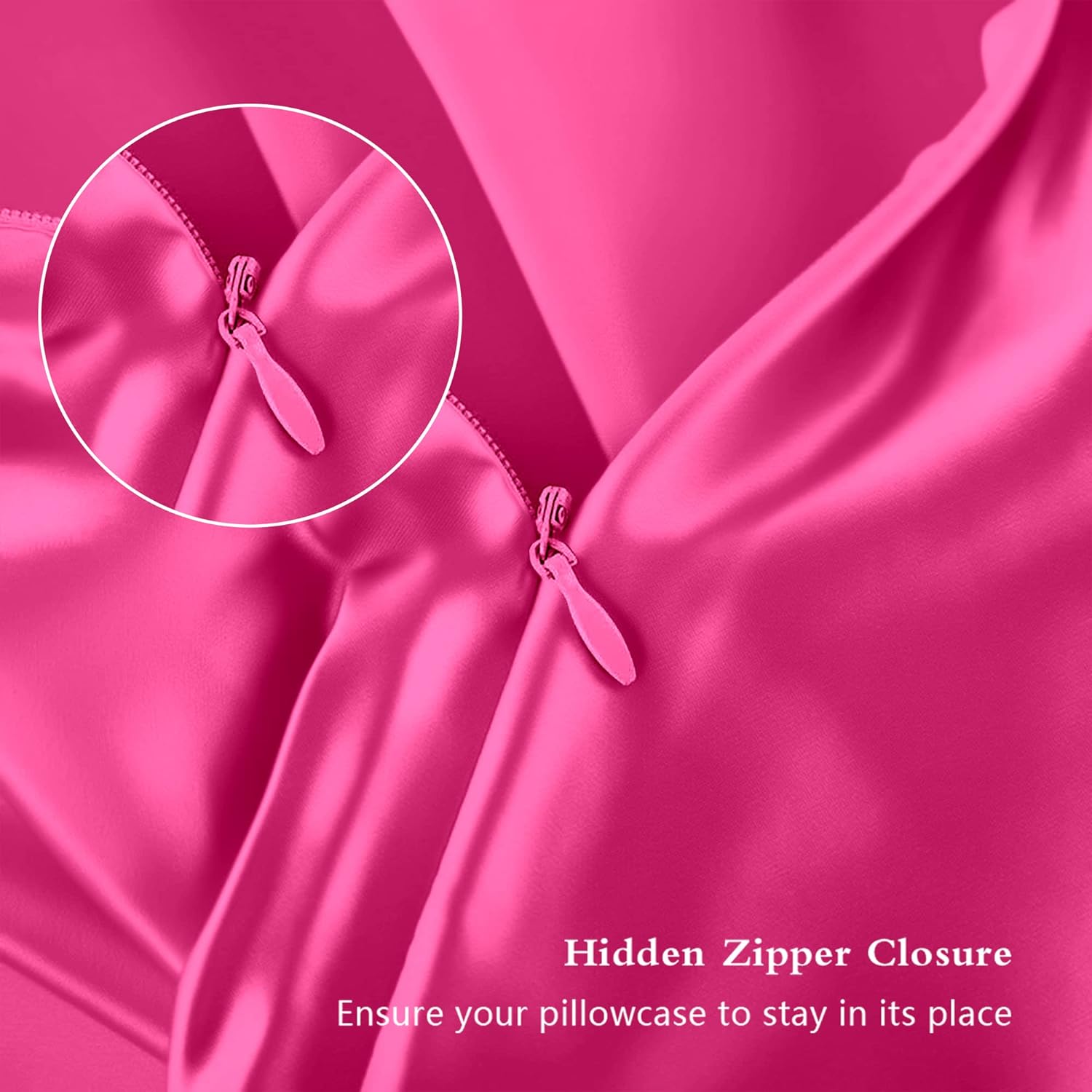 Mulberry Silk Pillowcases by Skiennix - Anti-Acne & Smooth Beauty Sleep | Standard Set of 2, Hot Pink