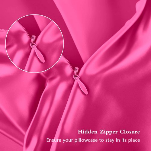 **Skiennix Mulberry Silk Pillowcase - Anti-Acne Cooling Sleep Cover | King Size, Hot Pink**