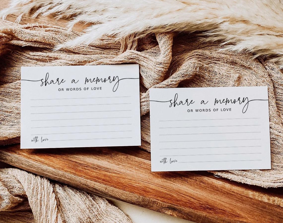 GardenCity Share a Memory Card - 50 Pack, Share a Memory Cards for Celebration of Life, Funeral, Memorial, Birthday, Graduation, Bridal Shower, 4” x 6", Minimalist