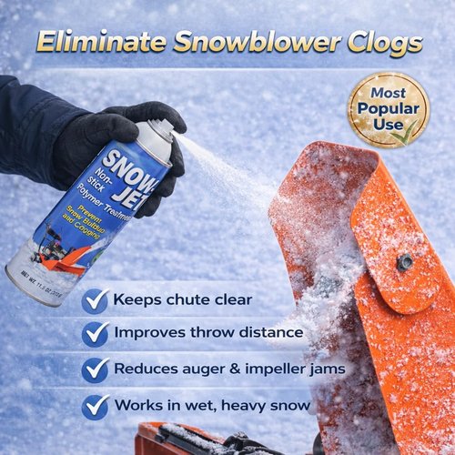 Jet Snowblower Spray - Durable Polymer Coating for Equipment Surfaces | Smooth Flow Lubricant, 11 oz