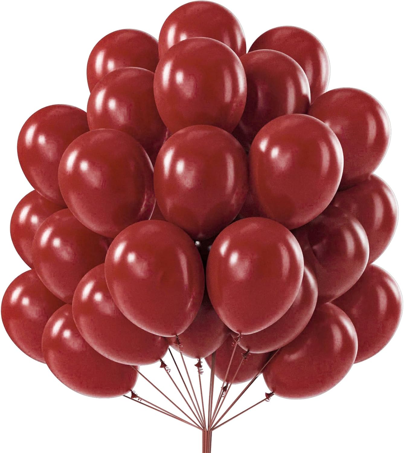 PartyWoo Burgundy Balloons - 100pcs 12 Inch Dark Chestnut Red for Graduation & Events