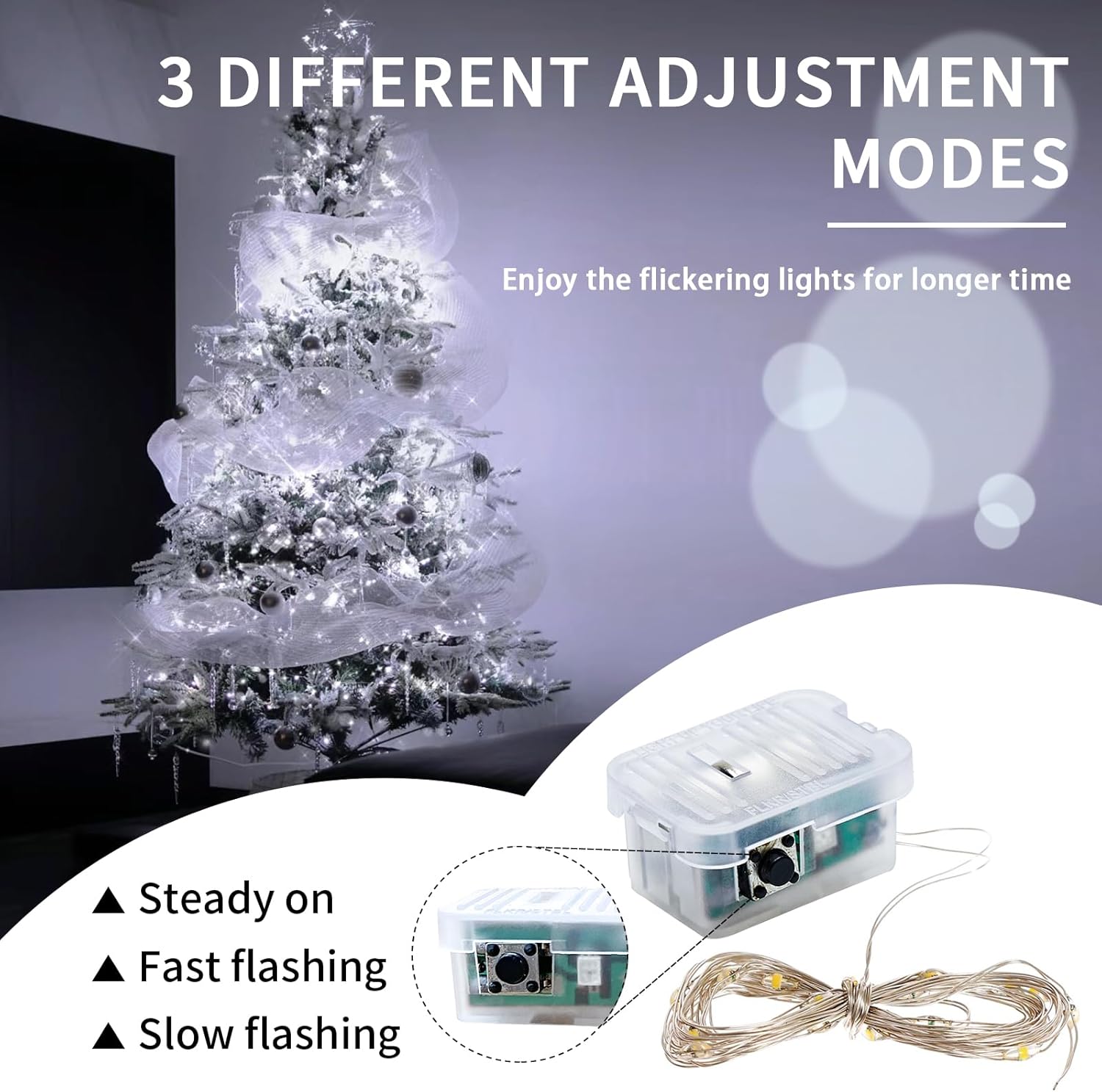 Skiennix 24 Pack Fairy Lights - 7Ft 20 LED Twinkle String Lights | Battery Operated & Waterproof for Weddings, Parties & Home Decor - Cold White