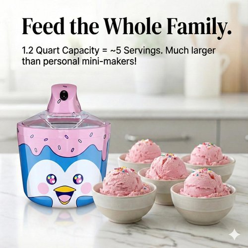 Fun Electric Ice Cream Maker Machine for Kids – Best Countertop Ice Cream Machine for Homemade Soft Serve, Sorbet, Gelato, Frozen Yogurt – Fun Small Personal Dessert Maker for Families, Easy to Clean