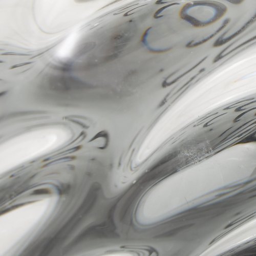 Deco 79 Glass Handmade Decorative Decorative Bowl Abstract Wavy Ombre Decorative Container with Bubble Texturing, Decorative Keepsake Box 19" x 15" x 6", Black