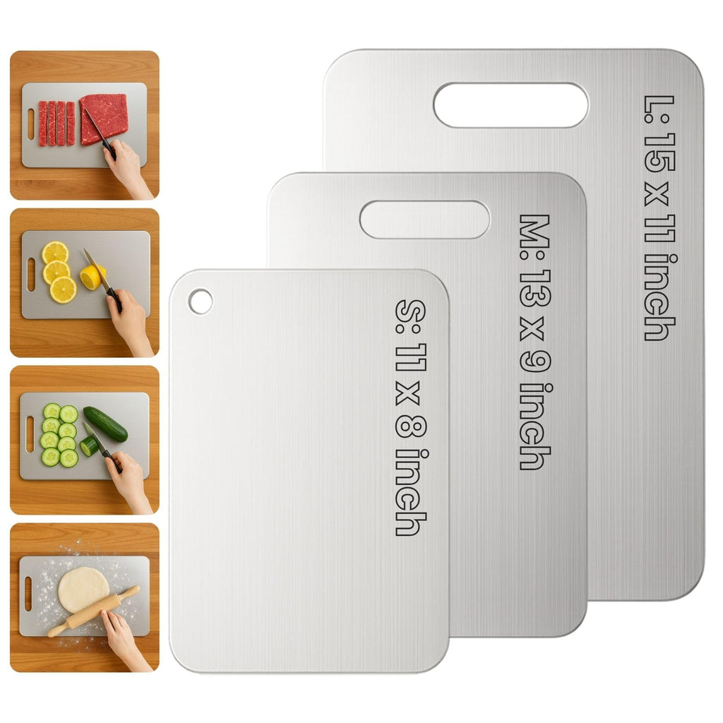 Titanium Cutting Board, 100% Pure Titanium Cutting Boards for Kitchen – Non Stick, Food-Grade, Hygiene & Durability Chopping Mat, Double Sided Chopping Board, Dishwasher Safe (13 x 9 Inch)