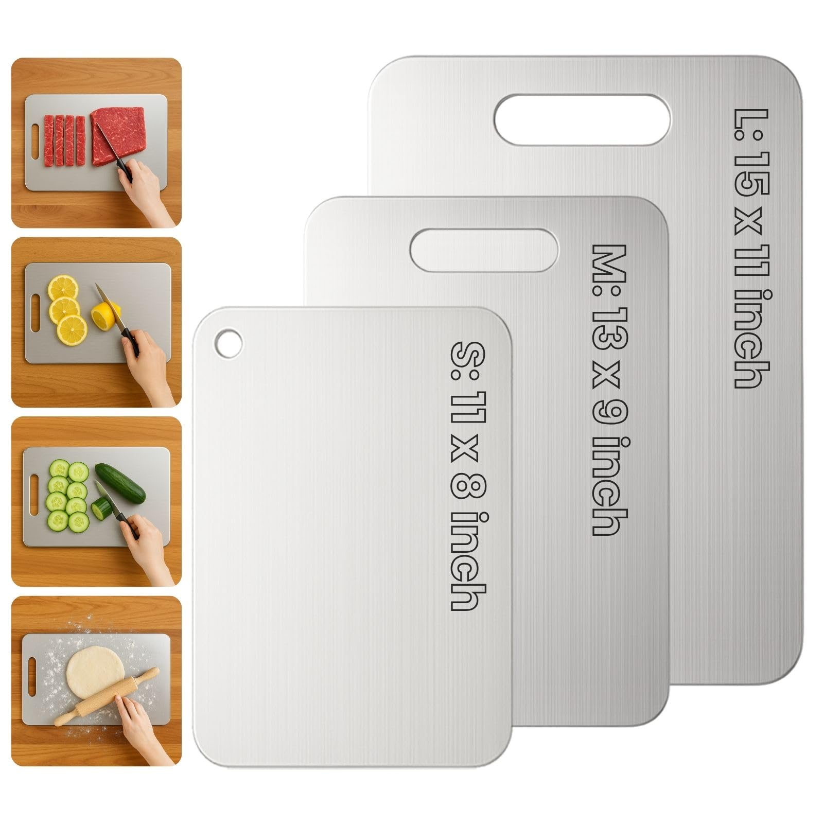 Titanium Cutting Board, 100% Pure Titanium Cutting Boards for Kitchen – Non Stick, Food-Grade, Hygiene & Durability Chopping Mat, Double Sided Chopping Board, Dishwasher Safe (13 x 9 Inch)
