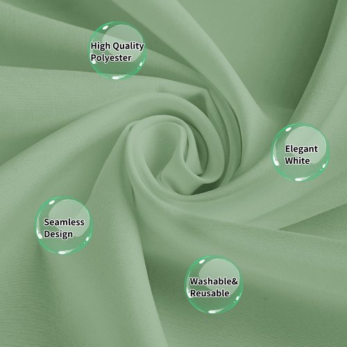 10 Pack Sage Green Tablecloth 90 Inch Round Tablecloth Sage Round Tablecloth Washable Polyester Fabric Bulk Linen Tablecloths Round Table Cover Table Cloths for Parties Wedding Banquet Buffet Dinning