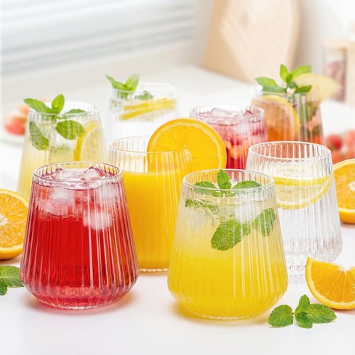 N9R 24 Count Plastic Wine Glasses Disposable 12oz - Elegant Origami Ripple Design, Shatterproof & Disposable for Whiskey, Cocktail, Champagne, Parties, Weddings, Events