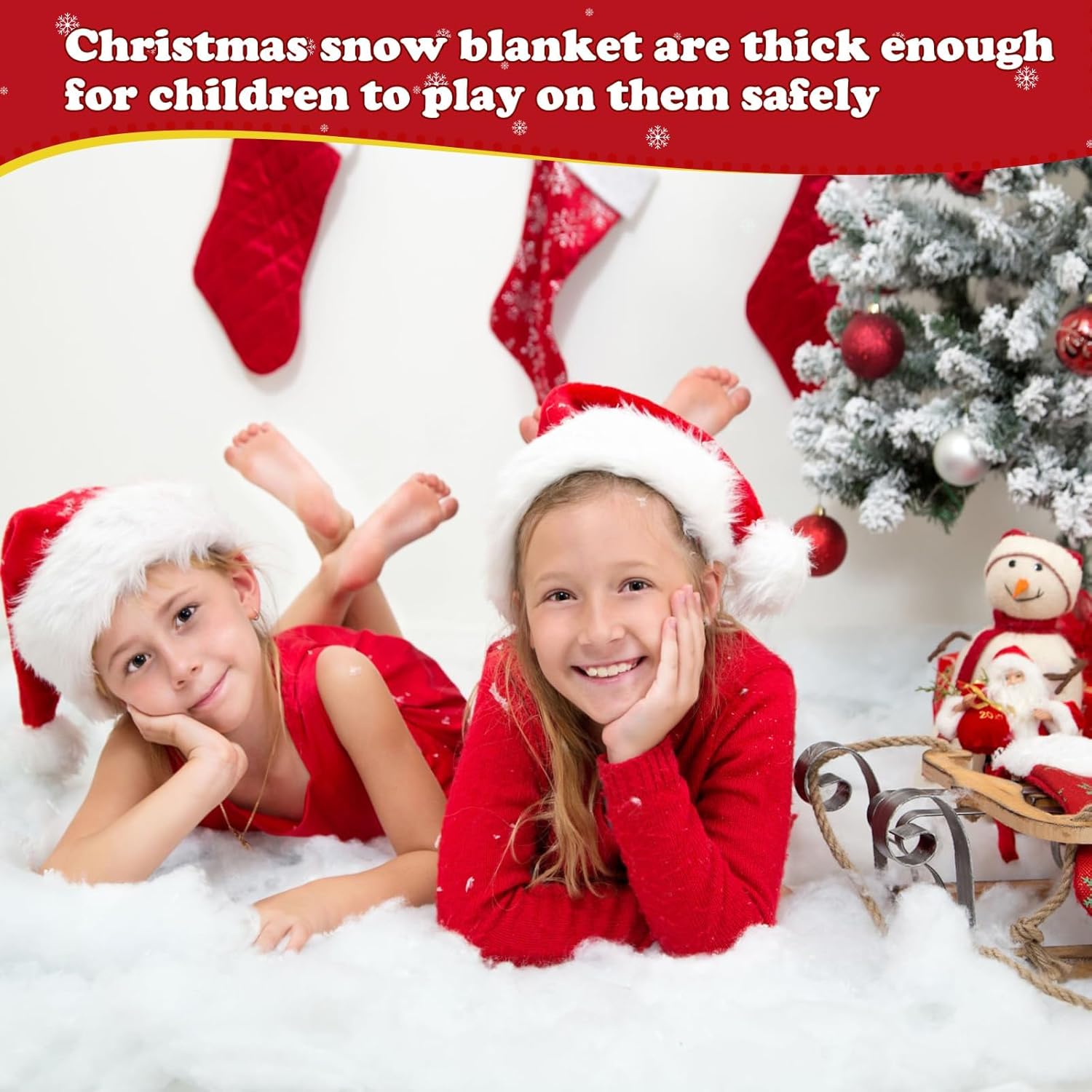 Regine Switzerland Christmas Snow Blanket - Fluffy Faux Snow Roll for Tree Base | 4.9x1.3ft White Winter Decor
