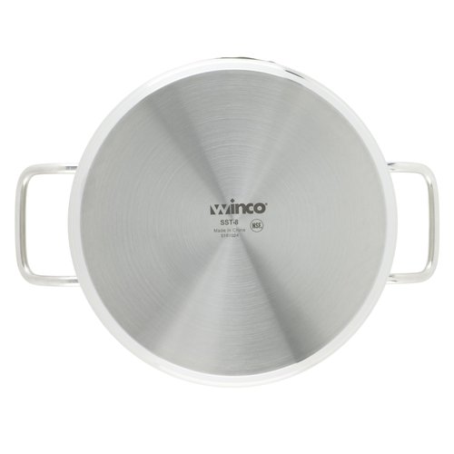 Winco Heavy-Duty Stainless Steel Stock Pot with Cover, 8 Quart
