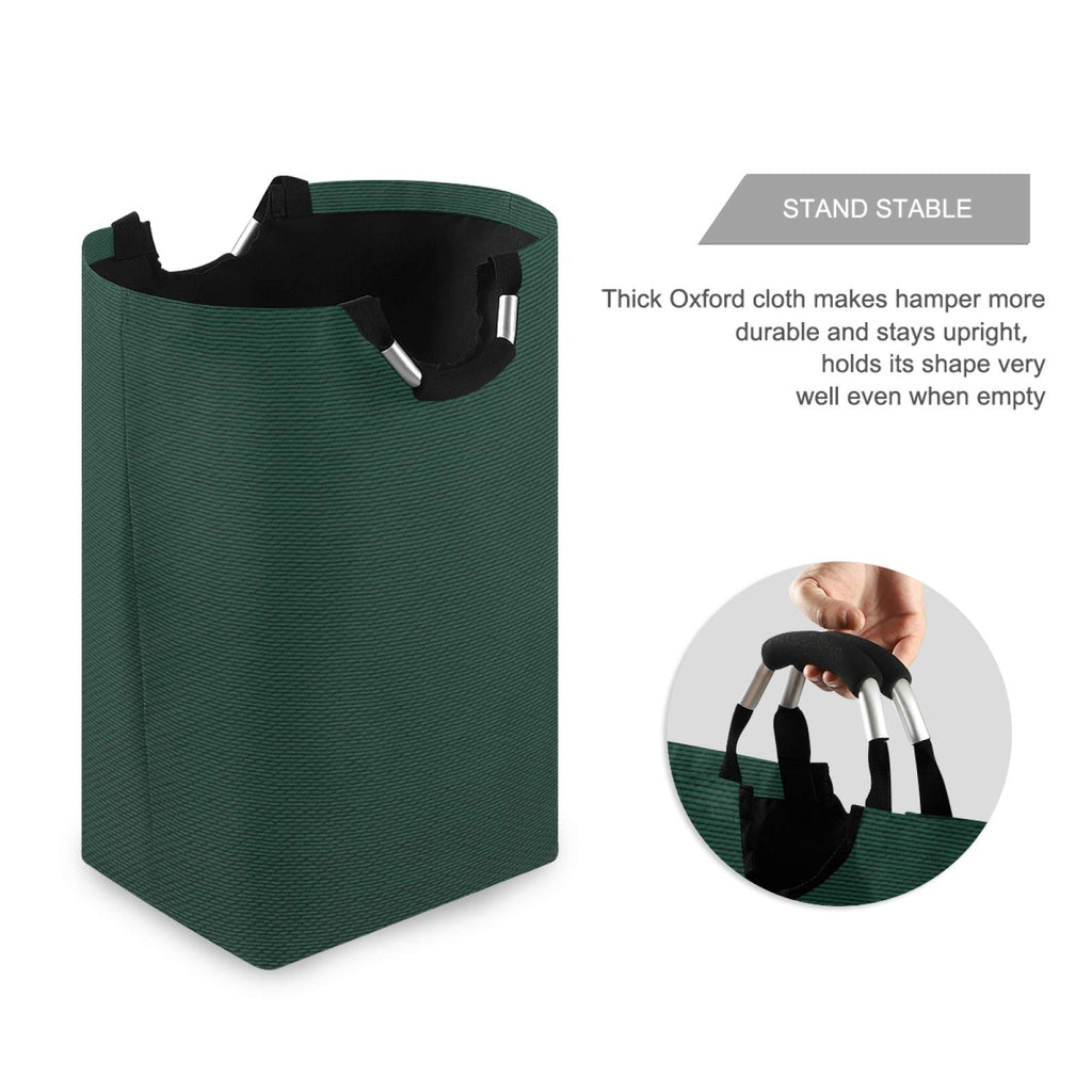 Qilmy Hunter Green Laundry Hamper Large Waterproof with Handle Laundry Baskets Foldable Lightweight Store Basket for Bathroom Bedroom