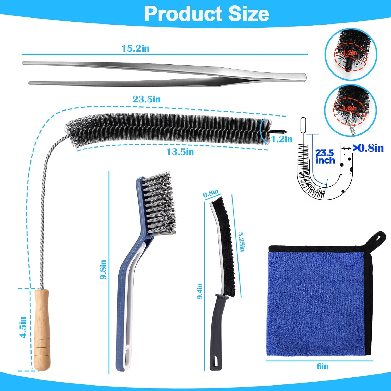 XANGNIER Dryer Vent Cleaner Kit - 5 Pack Flexible Lint Brush & Trap Cleaning Tools for Laundry Room