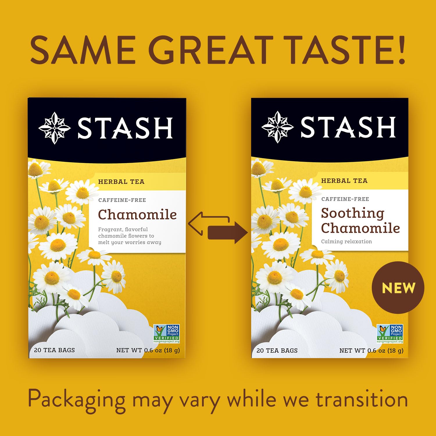 Stash Tea Soothing Herbal Tea Variety Pack - 6 Flavors, 6 Boxes, 18-20 Tea Bags Each