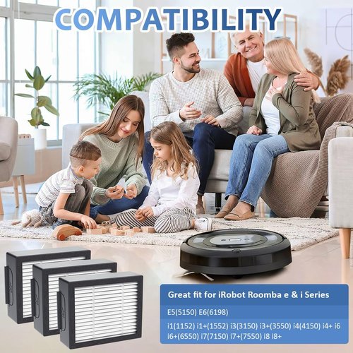 iRobot Replacement High-Efficiency Filter - 3 Pack for Roomba e, i, and j Series Vacuums