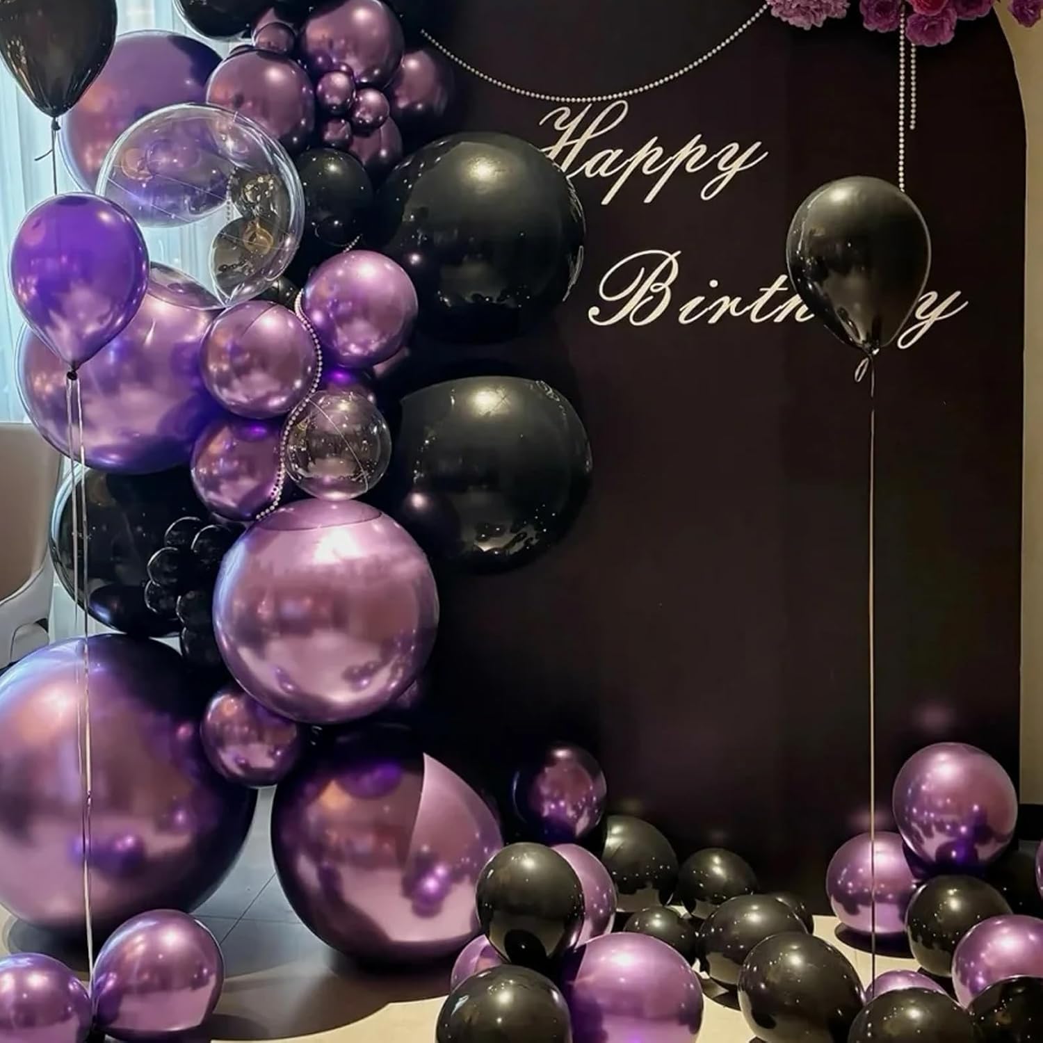 Voircoloria Metallic Purple Balloon Garland Kit - 130pcs in Various Sizes | Perfect for Birthday, Baby Shower, Graduation, and Gender Reveal Parties