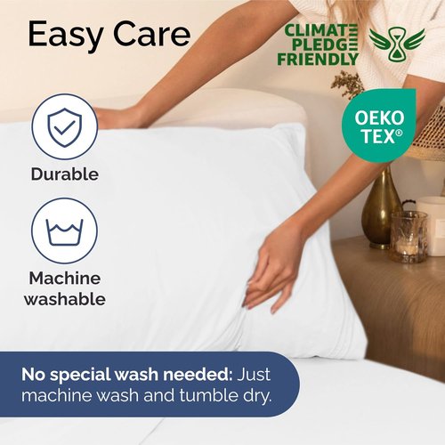 King Size 4 Piece Sheet Set | Ultra Soft Cooling Bed Sheets - Fits 8-16 Inch Mattresses - Wrinkle Free & Fade Resistant - Breathable Hotel Luxury Bedding in Bright White