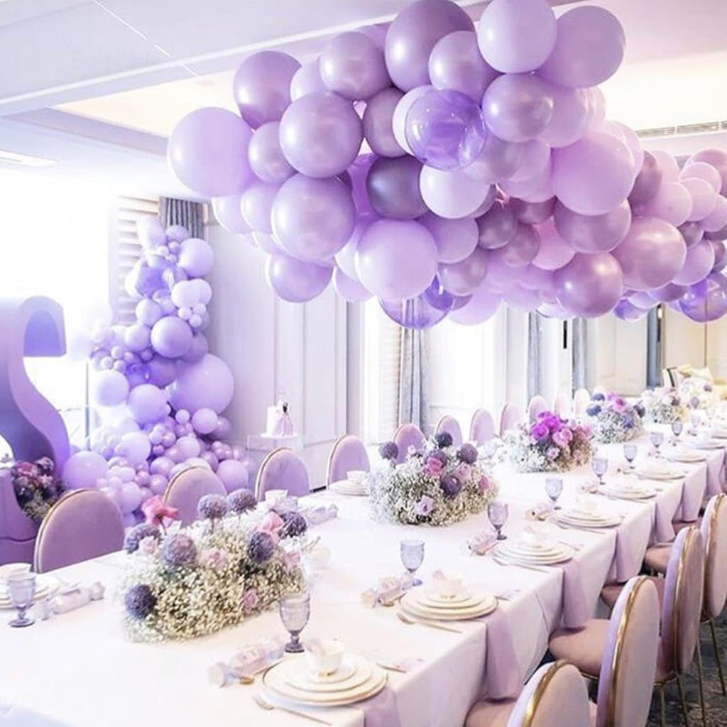 PartyWoo Pearl Lavender Balloons - 140pcs in Various Sizes for Bachelorette & Birthday Decor | Light Pastel Purple