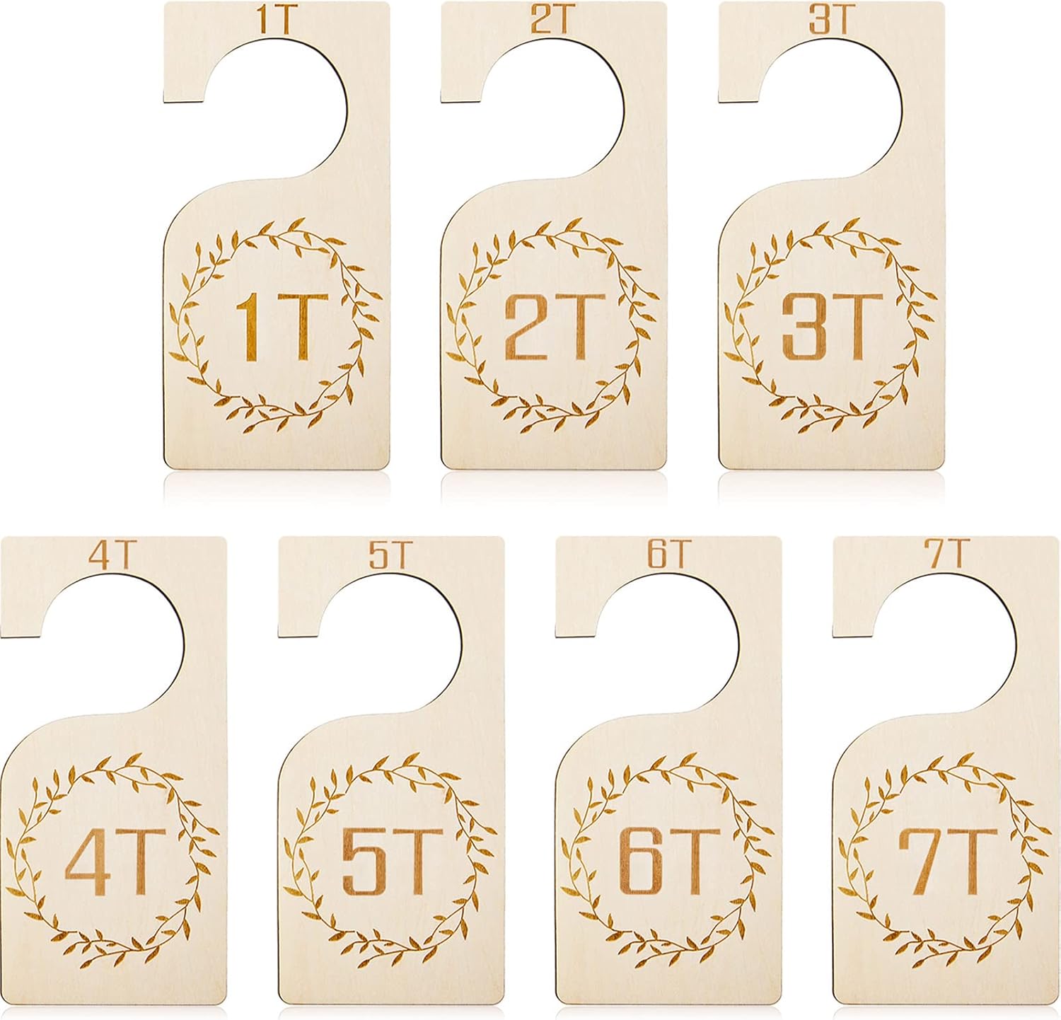Patelai 7 Pcs Wooden Baby Closet Dividers - Organize Infant Clothes 1T to 7T | Nursery Storage Solution