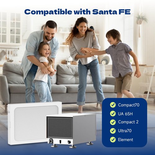4-Pack 9 x 11 x 1 MERV 13 Replacement Dehumidifier Filter Compatible with Santa Fe Compact70, Ultra70, Element, Compact2, UA 65H dehumidifier Models