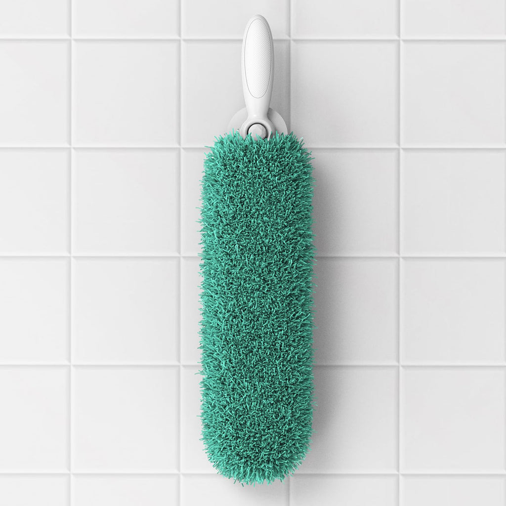 EHOMGUI Microfiber Duster with Handle and Washable Duster Head, Dusters for Cleaning,Green, Reusable Cleaning Tool,2PCS