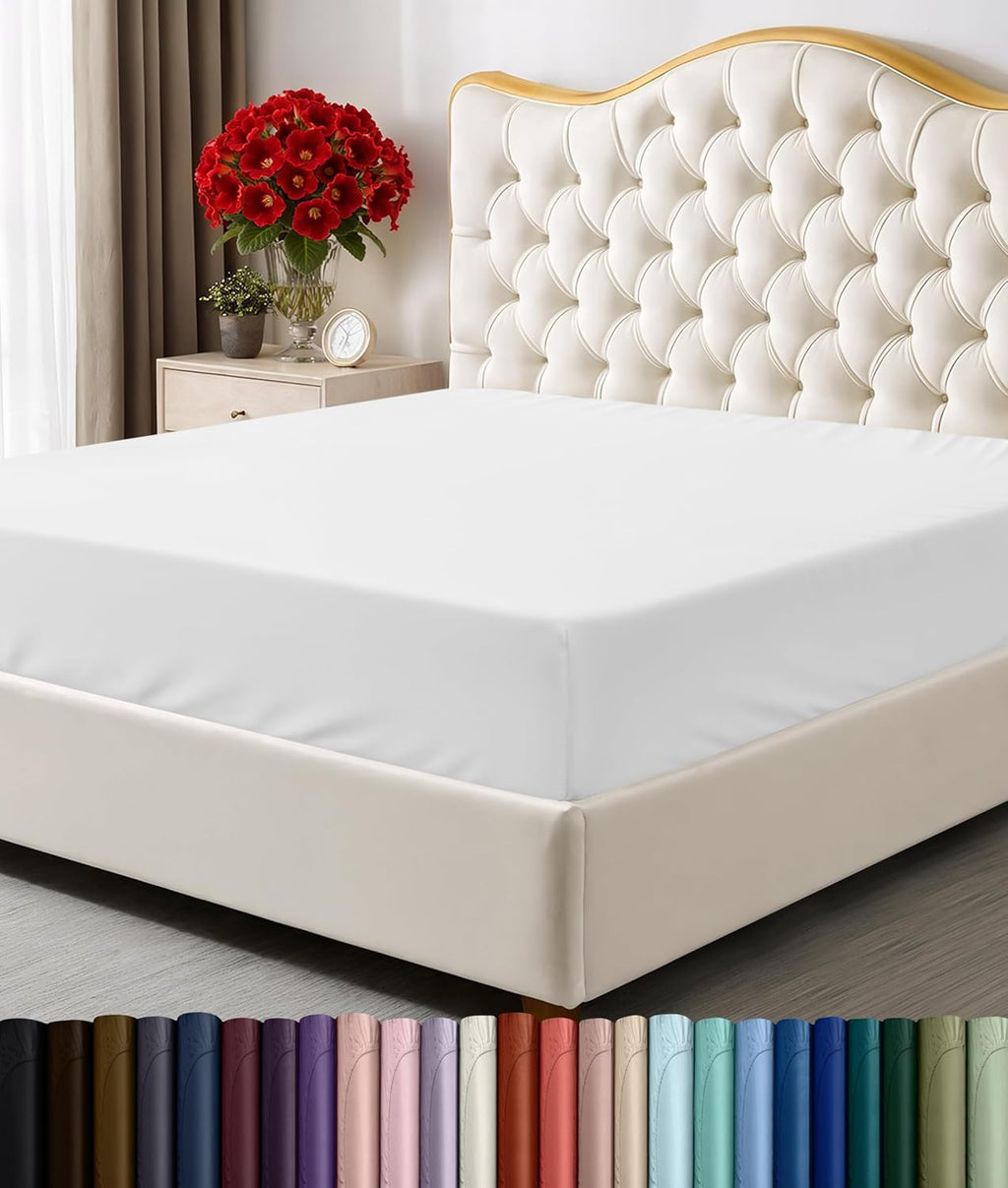 Utopia Bedding Cal King Fitted Sheet - Soft Microfiber - Deep Pocket - Fade Resistant - White