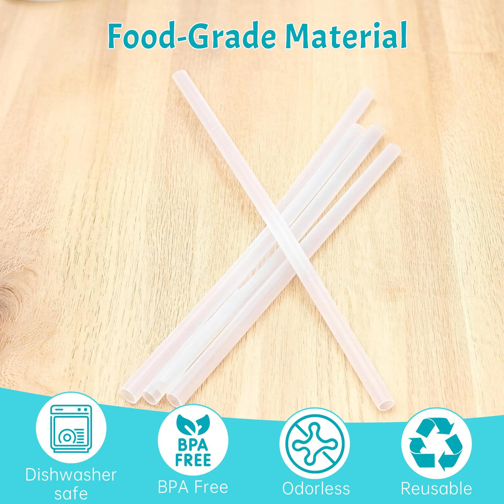 Water Bottle Straw Replacement Compatible with Takeya 24oz, Food Grade and BPA Free Plastic,6 Straws and 2 Brushes Compatible with Takeya