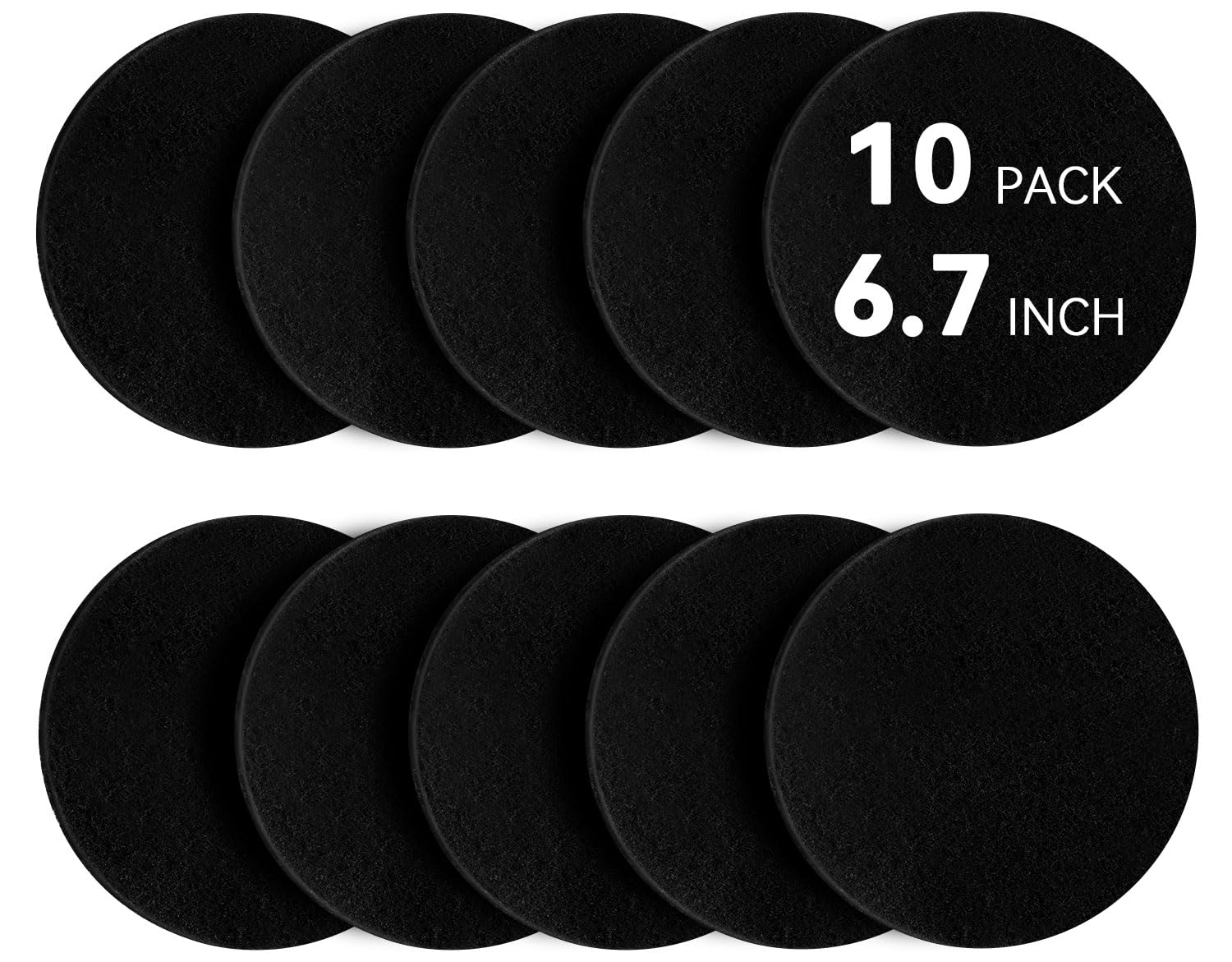 Buoauha 10 Pack Charcoal Filters for Compost Bucket, Compost Filters for Countertop Bin, Odor-Absorbing Activated Charcoal Replacement for Kitchen, Home Bucket Compost Bin Refill, 6.7 Inch