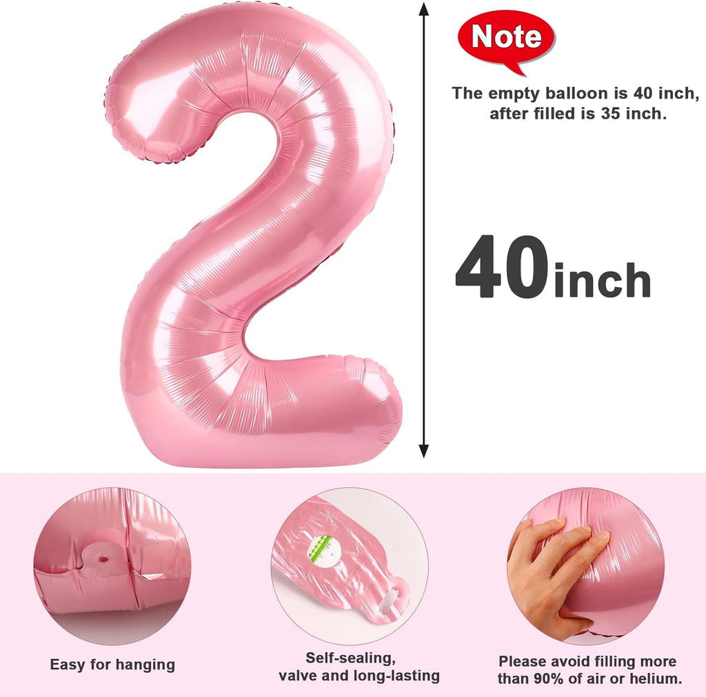 Number 6 Balloon 40 Inch - Pastel Pink Birthday Decoration for Boys & Girls | Perfect for 6th Birthday Celebrations