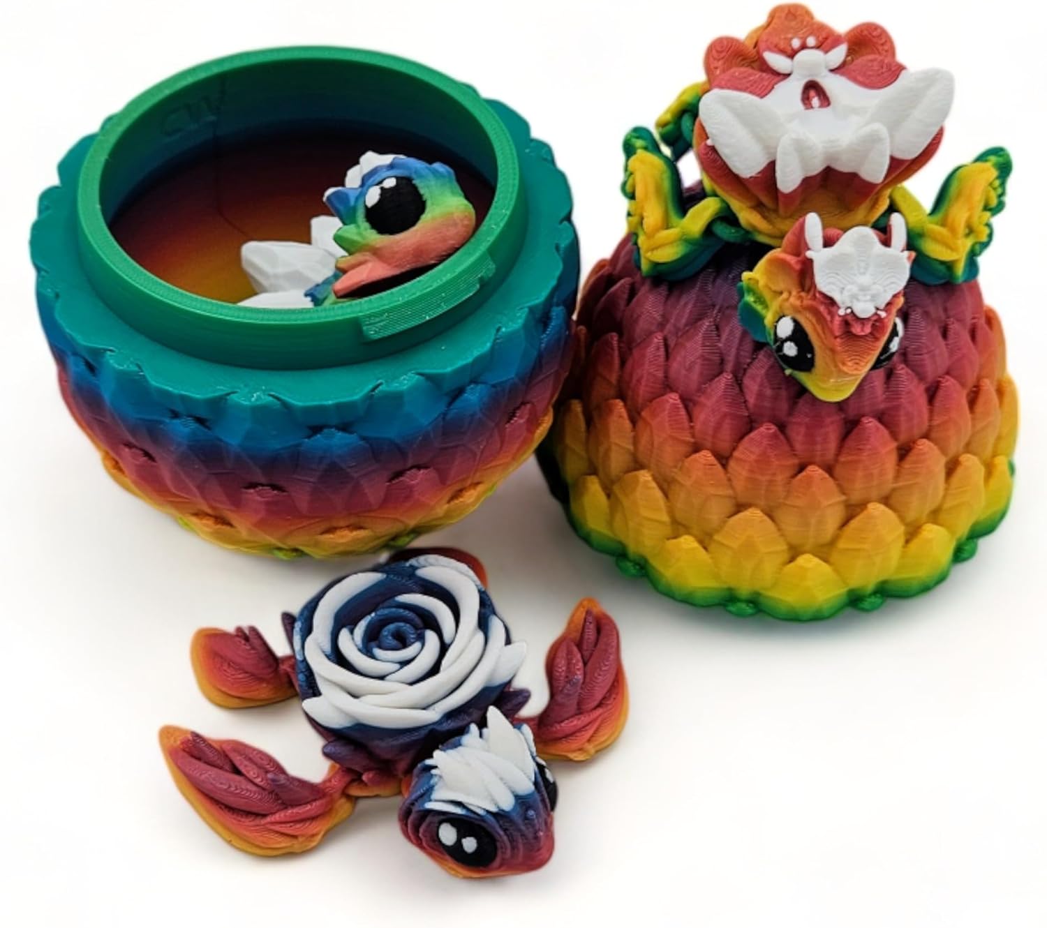 Surprise Turtle Egg Collectible Figurine - Unique Colors for Stress Relief | Includes 3 Rainbow Turtles