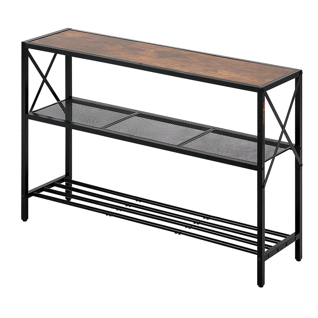 VEVOR Narrow Console Table, 41.7 Inch Entryway Table, 3-Tier Hallway Table, Sofa Table with Metal Frame, Console Tables for Entryway, Hallway, Living Room & Bedroom