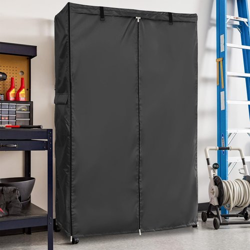 Dalema Wire Rack Covers,Heavy Duty 600D Dustproof Waterproof Storage Rack Covers for Metal Shelves,Storage Shelf Cover with Zipper for Wire Shlef,48''W x 24''D x 71''H,Black