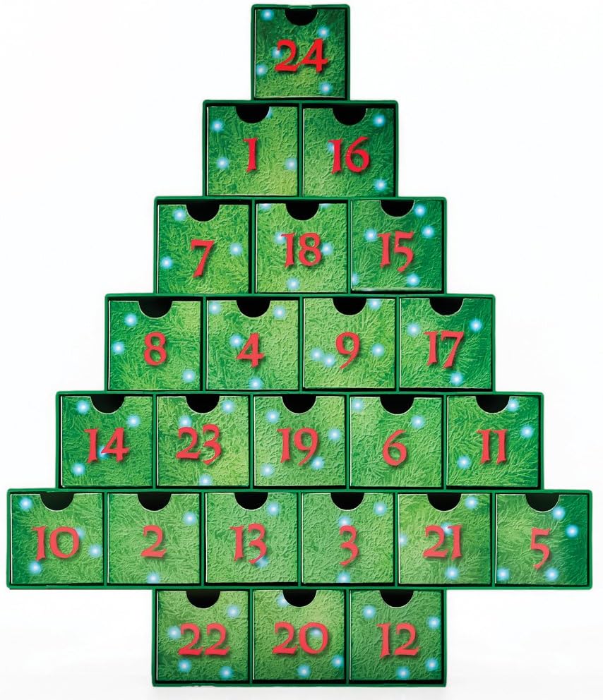 O Christmas Tree Advent Calendar - Treasure Box Design for Festive Countdown to Christmas