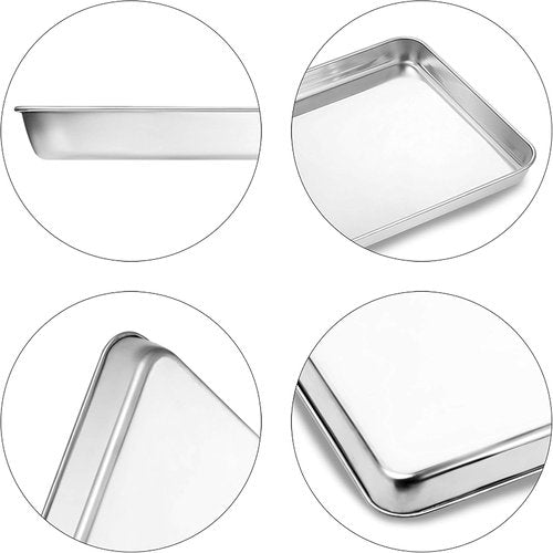 Bastwe Baking Sheets Set of 2 - 20-Inch Stainless Steel Bakeware | Healthy, Nontoxic, Rustproof & Dishwasher Safe