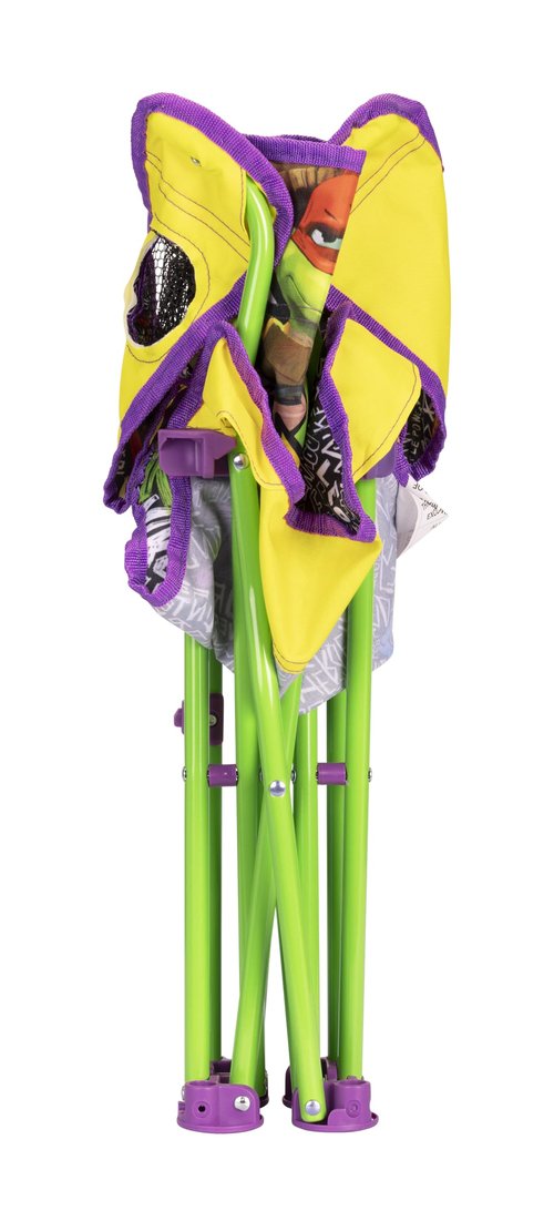 Teenage Mutant Ninja Turtles Foldable Kids Chair – Toddler Camping Chair with Safety Lock, Carry Bag, Indoor/Outdoor Use, Ages 2–3, 60 lb Limit