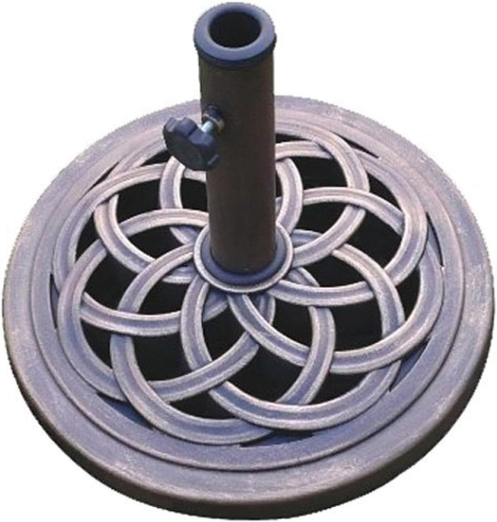 UBP18181-BR Cast Stone Umbrella Base - 18-Inch Rust-Free Composite with Bronze Powder Coating