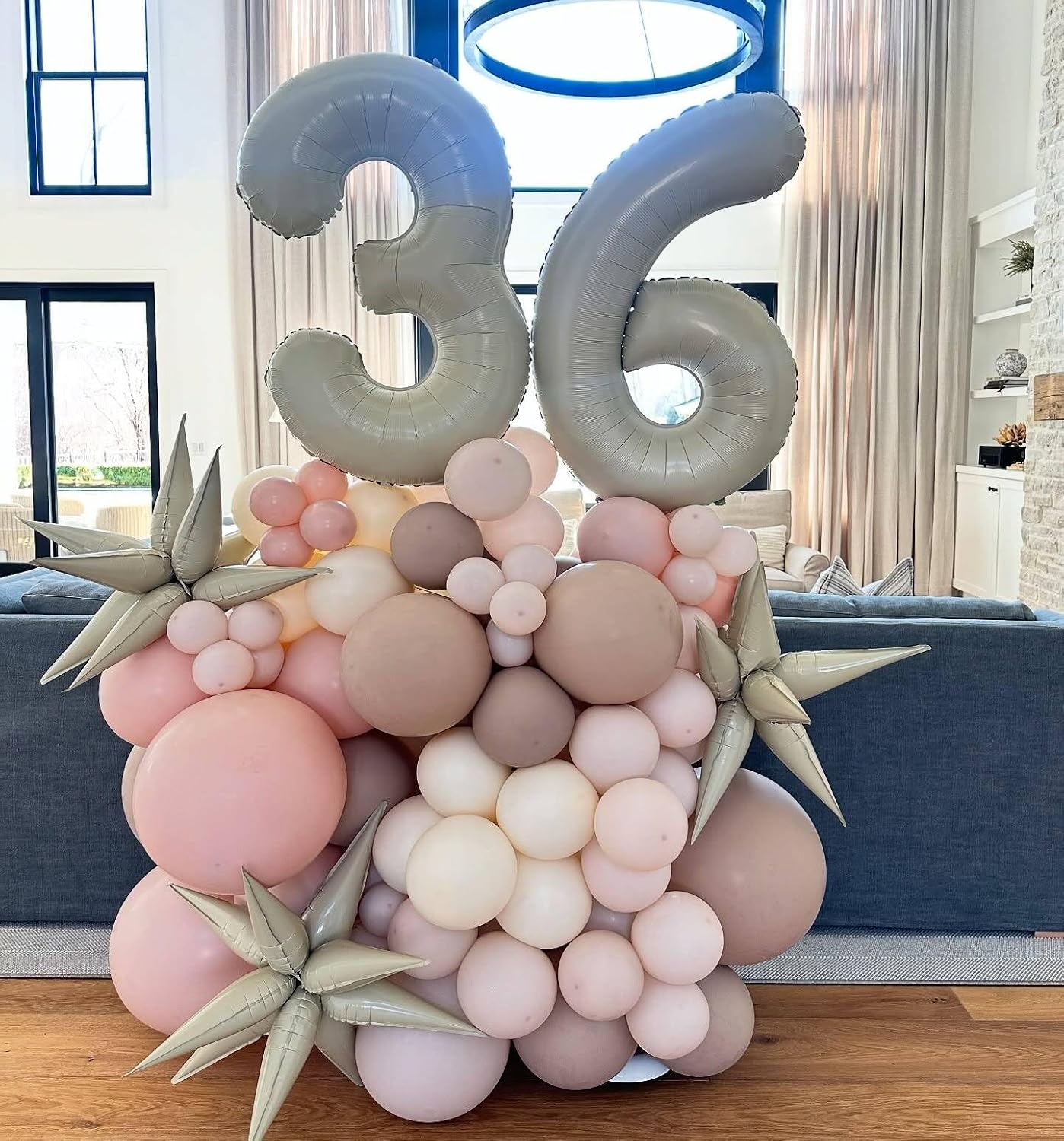 Number 4 Balloon by Cream - 40 Inch Giant Foil Balloon for 4th Birthday Party Decorations