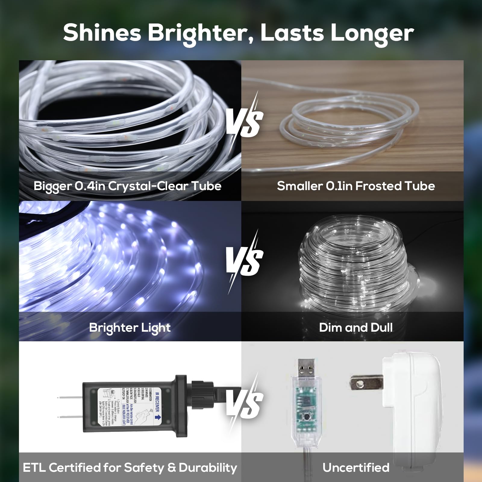 Soiarllt 100Ft 720 LED Rope Lights Outdoor Waterproof with Remote, 8 Modes and 4 Brightness Rope Lights for Outside, Garden, Patio, Pool, Bedroom, Party, Indoor Outdoor Decoration (Cool White)