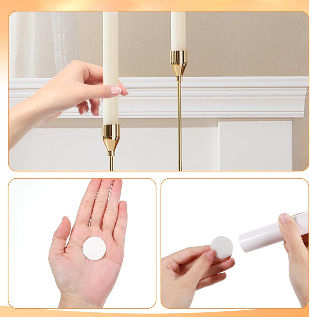 Skiennix Taper Candle Holders - 20 Pcs Adhesive Grips for Secure Fit | Perfect for Weddings & Holidays