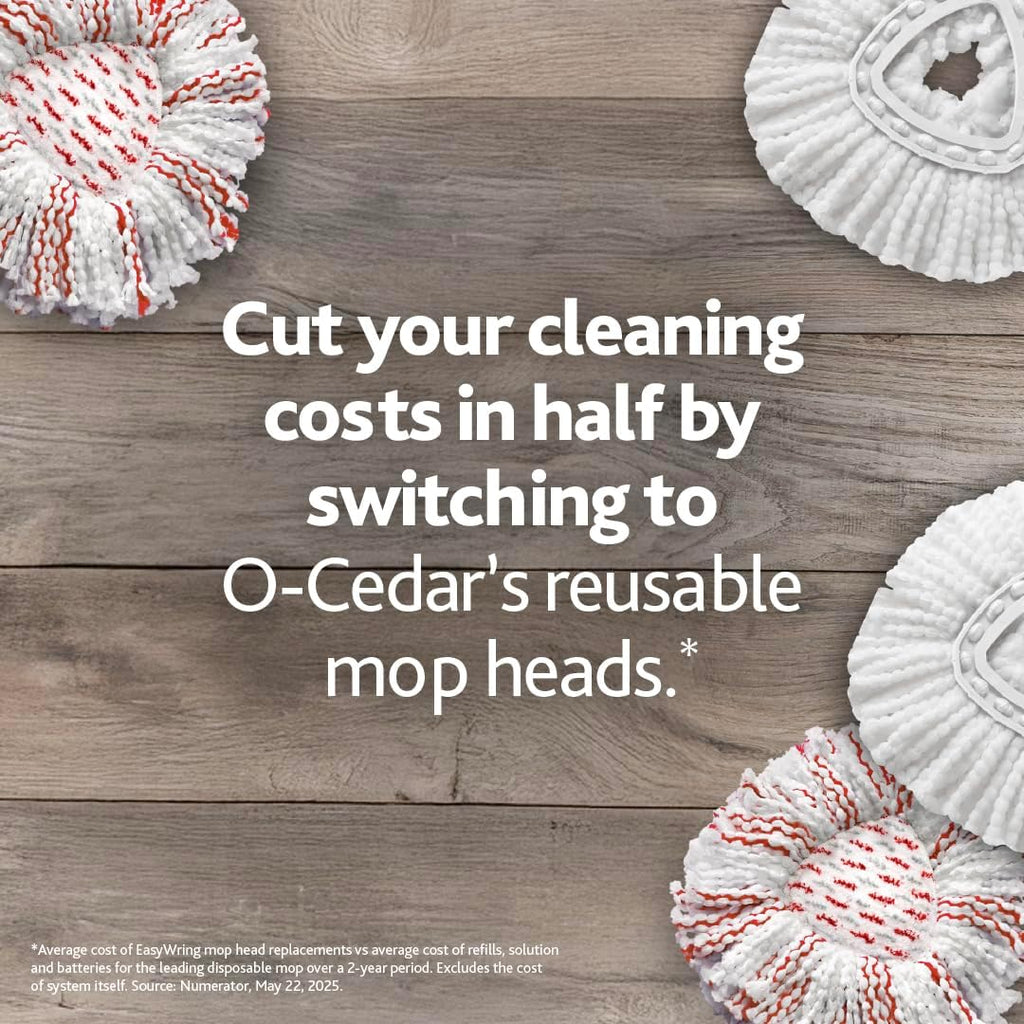 O-Cedar EasyWring Microfiber Spin Mop - Efficient Floor Cleaning System | Red & Gray Standard Size