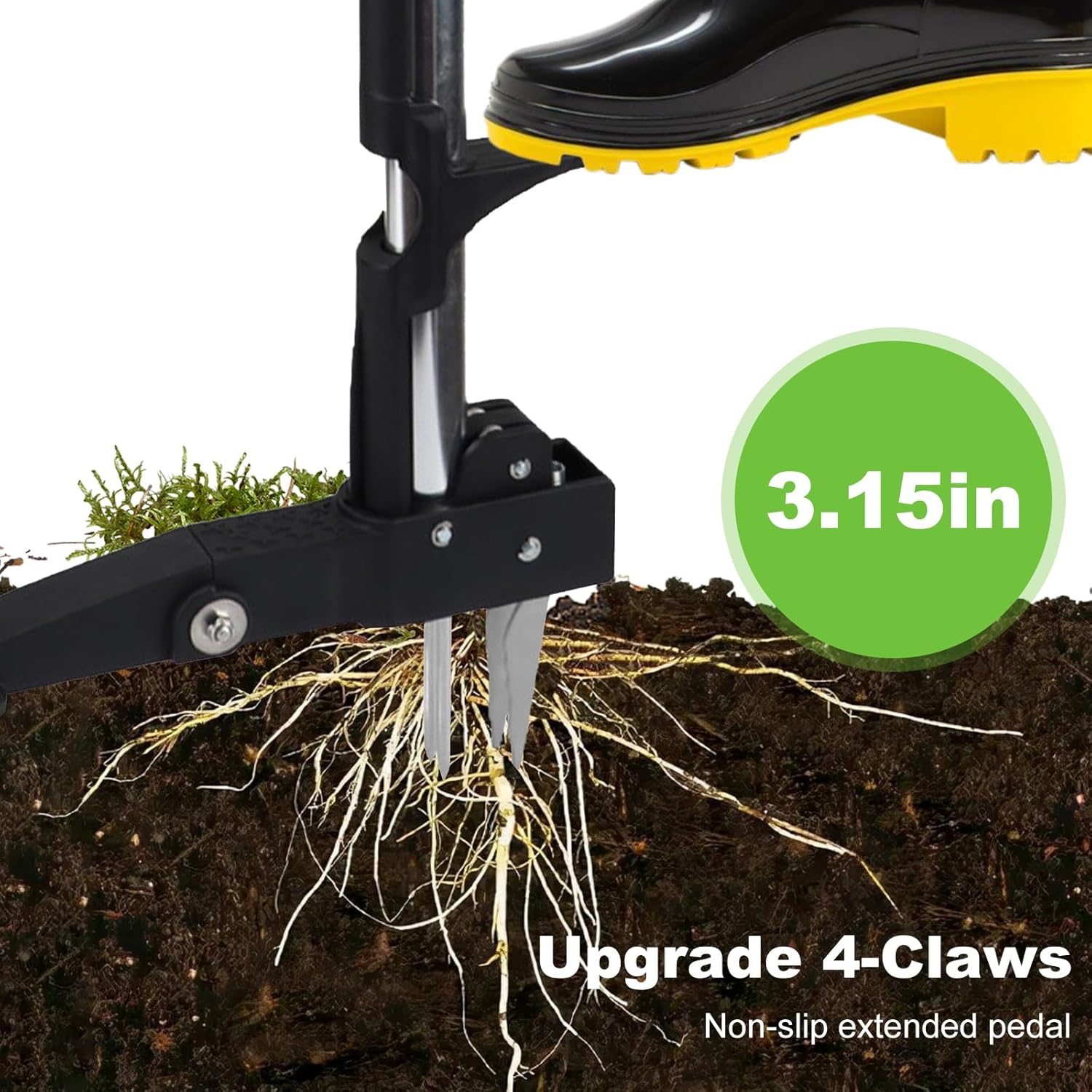 Tefola Stand Up Weeder - Long Handle Weed Puller with 4 Stainless Steel Claws | Turquoise