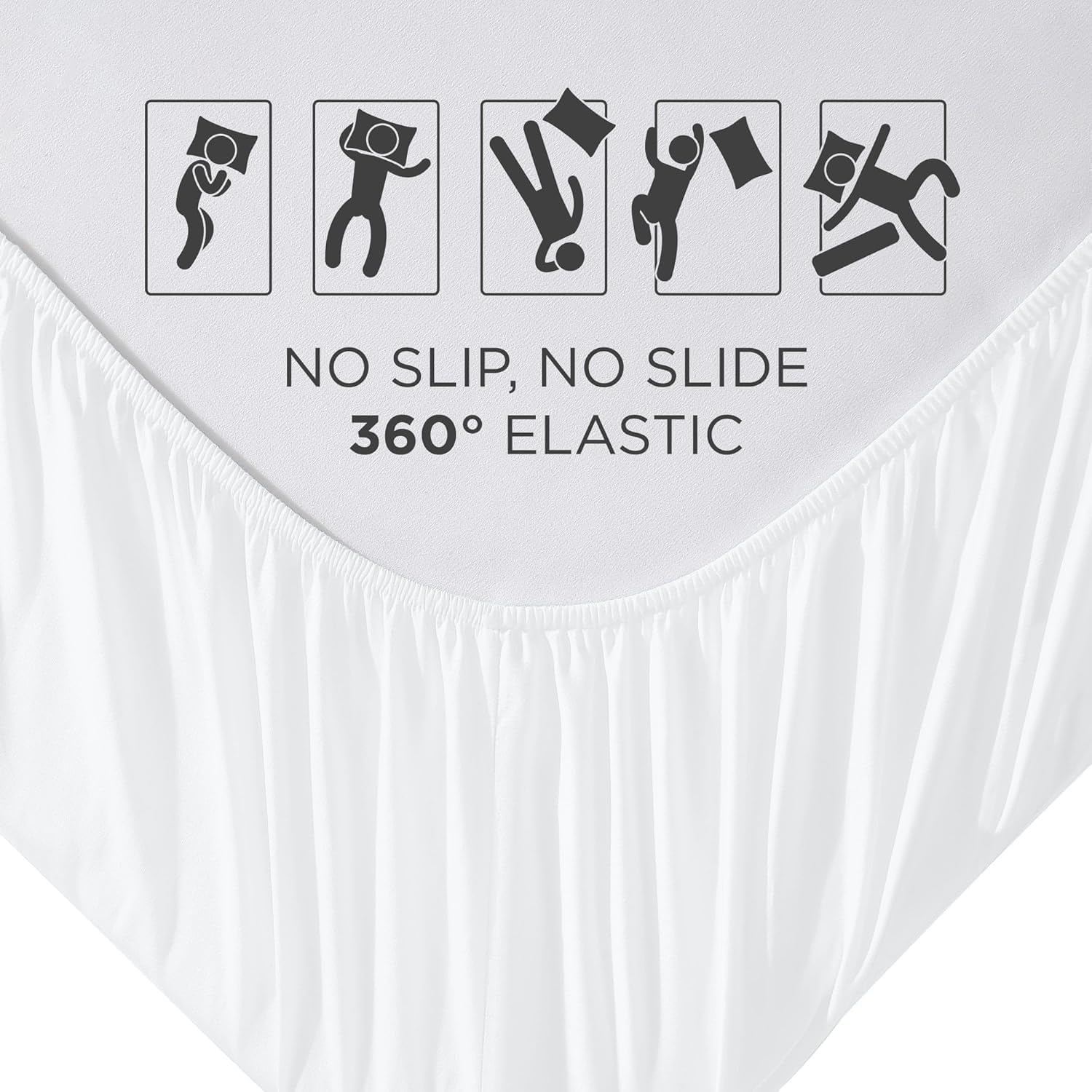 Royale Linens Fitted Sheet - Ultra Soft 1800 Brushed Microfiber - Hotel Luxury, Deep Pocket, White
