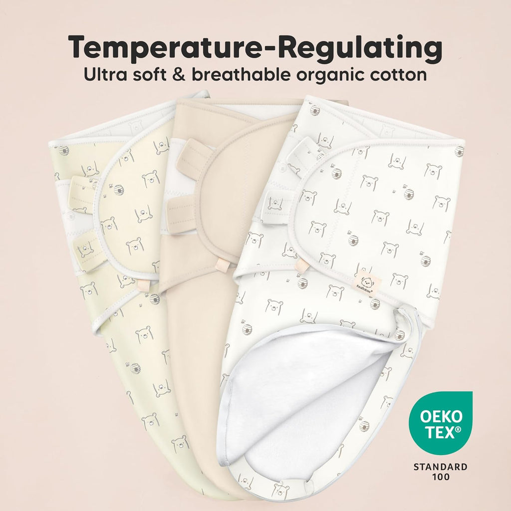 Skiennix Baby Swaddle Sleep Sacks - 3-Pack Zippered Swaddles for Newborns 0-3 Months | Soft & Durable Design