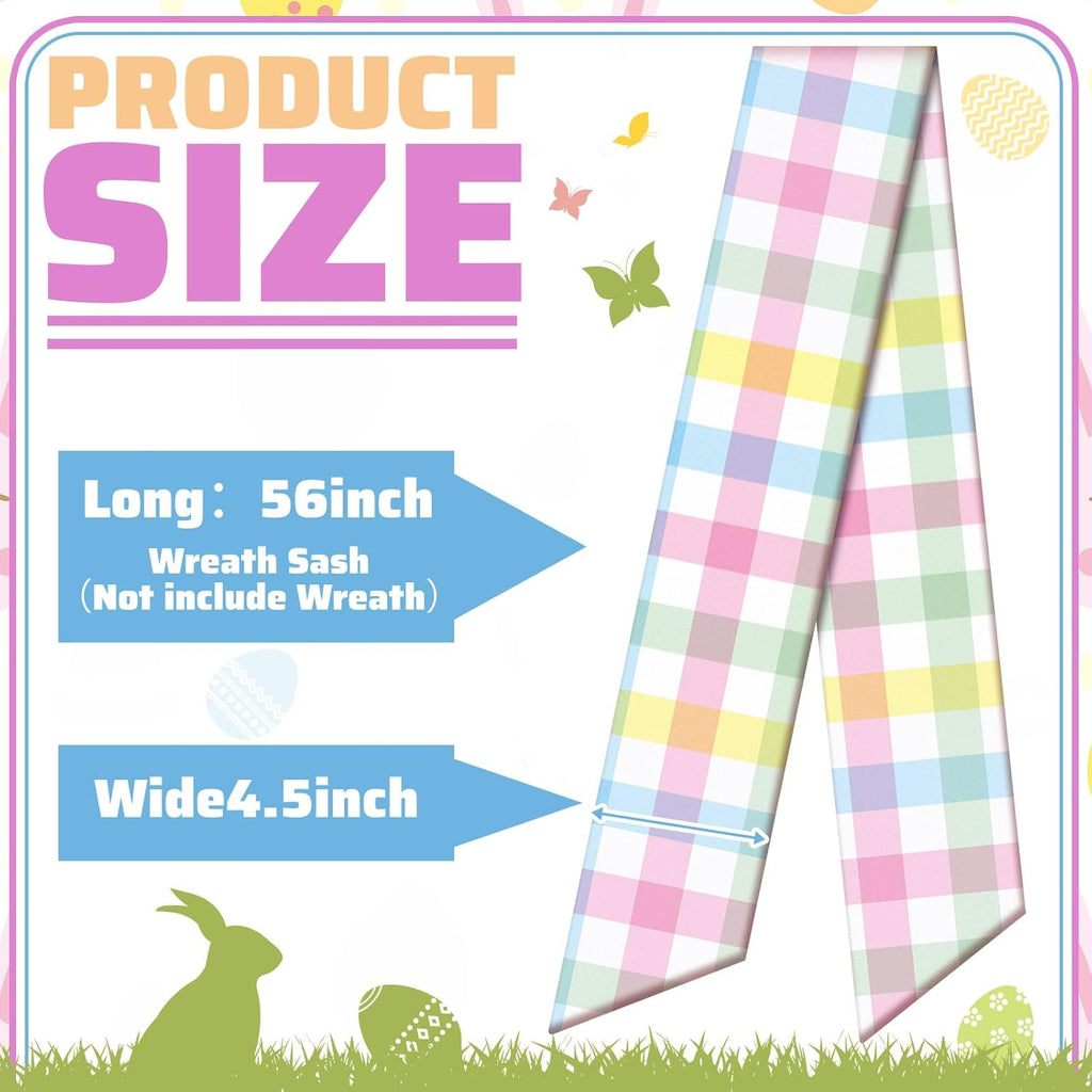 Pastel Wreath Sash by [Brand Name] - Satin Blank Sashes for Embroidery | Indoor/Outdoor Home Decor