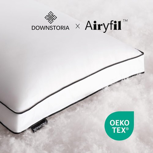 DOWNSTORIA King Size Feather Down Pillows - Luxury Hotel Collection, Soft & Fluffy for Side/Back Sleepers, 20x36 in.