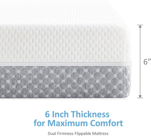 Dourxi Crib Mattress - Dual-Sided Comfort Memory Foam for Infants & Toddlers | Breathable Triple-Layer Design - White & Grey
