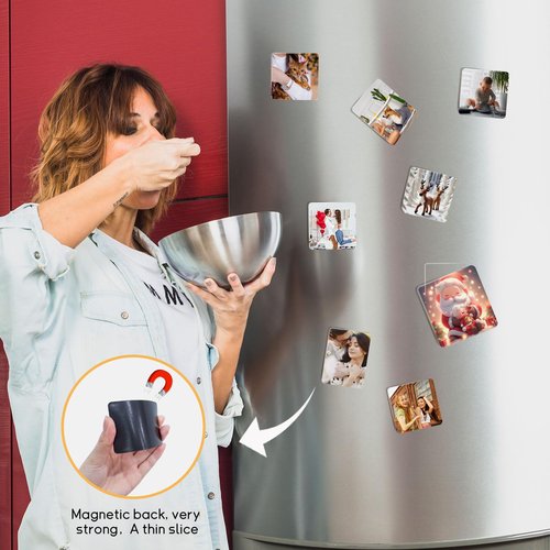 Sublimation Magnets Custom Fridge Magnets Personalized Sublimation Blanks Bulk for Home Kitchen Refrigerator Microwave Oven DIY Craft Gifts (30, White, 2.95" x 2.95")